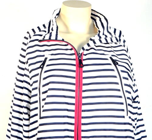Ralph Lauren Active Blue & White Zip Front Lined Wind Jacket Women's XL NWT - Picture 3 of 5