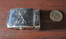 Initial X Letter Chrome Belt Buckle