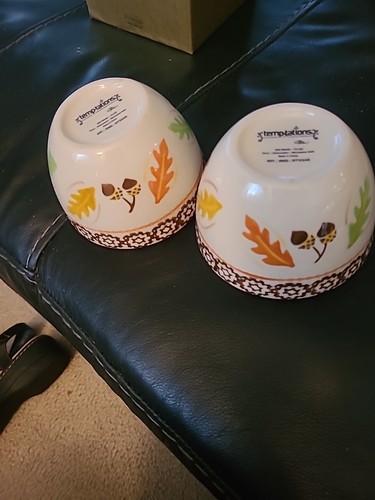 Set of 2- Temptations Old World - Fall Autumn Leaves - 10 oz Round ...