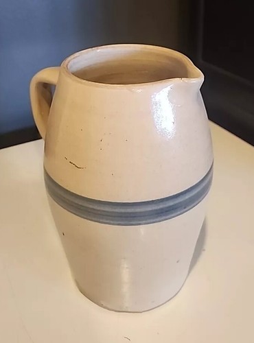 Vintage Beige Stone Ware Pitcher - Picture 5 of 11