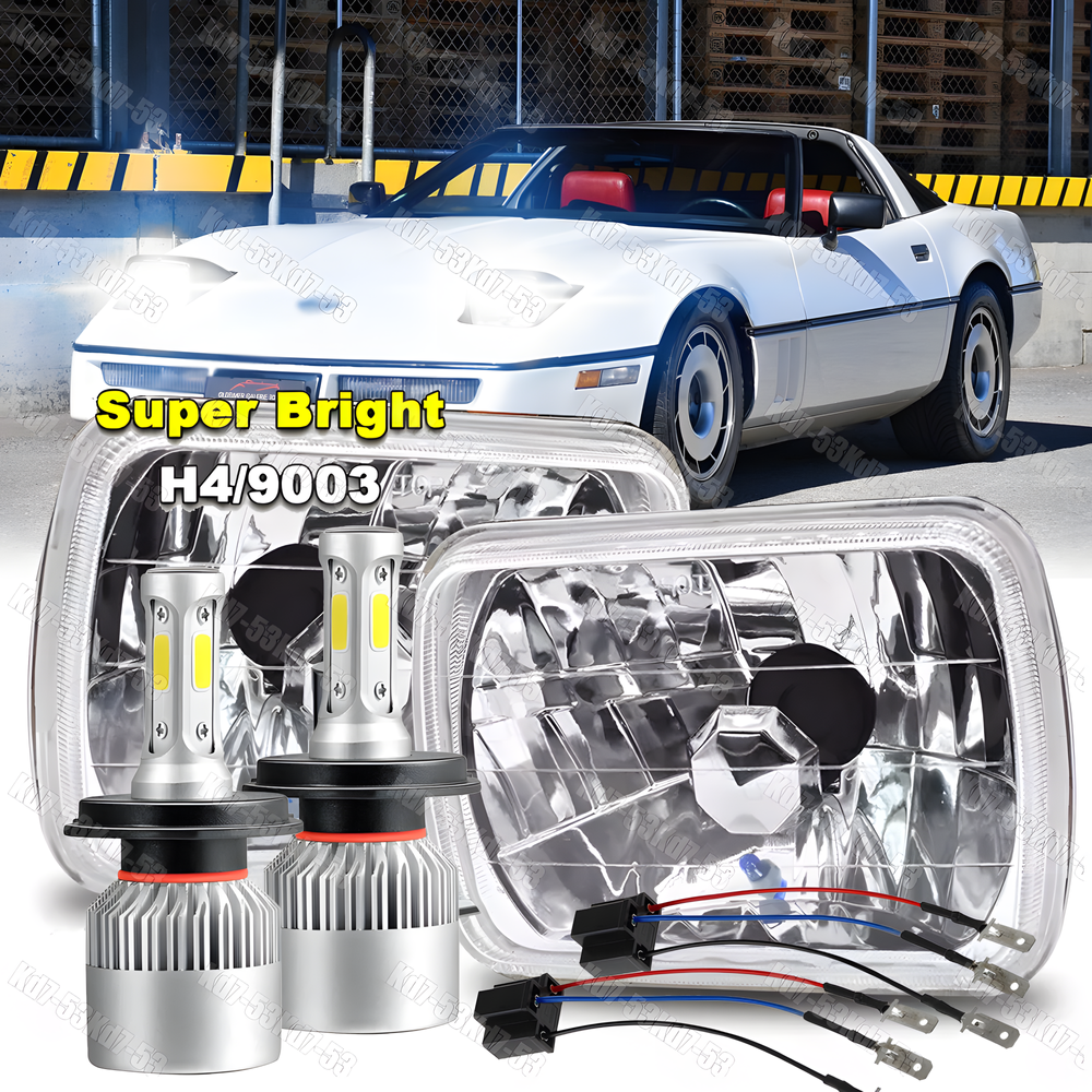 DOT Pair 7x6 5x7 Led Headlights High/Low beam For Chevrolet Corvette 1984-1996
