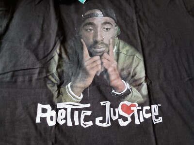 New Tupac Shakur Poetic Justice Movie T-shirt Size 2XL Janet Jackson Tees Shirts