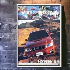 90s Authentic Ad Poster SUBARU FORESTER Mk1 SF5, STi custom genuine exhaust