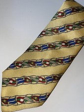 NWT Tommy Hilfiger Hanging Flag Pattern Print Silk Tie 58.25"L x 4 W read
