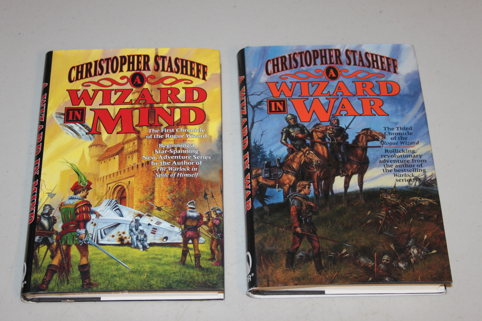 A Wizard in War & A Wizard in Mind by Christopher Stasheff, First Editions, HBDJ