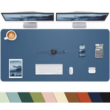Desk mat Large Leather Desk Pad ProtectorOffice Desk MatMouse Pad Non-Slip De...
