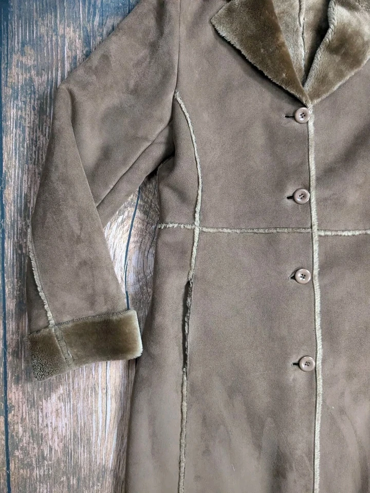 Abrigo de gamuza de piel sintética Penny Lane vintage talla S Marvin Richards recortado forrado Foto 4 de 4