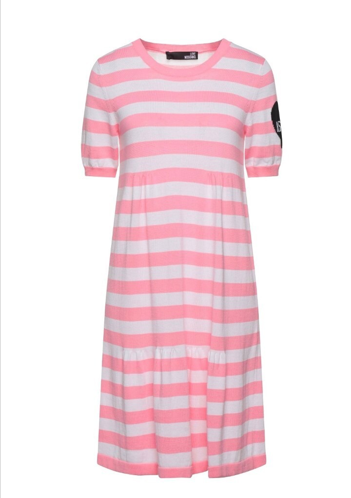 love moschino pink dress Printed cotton poplin dress