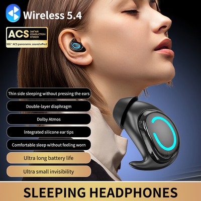 Mini Schlafkopfhörer Kopfhörer Bluetooth Einzelohr In-Ear Sport Touch Ohrhörer