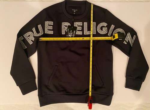 NEW True Religion Sweater, Color BLACK, Size MEDIUM, 20 in/51 cm Chest Width - Picture 2 of 3