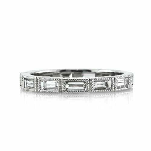 Mark Broumand 1.10ct Baguette Cut Diamond Eternity Band in Platinum - Picture 1 of 4