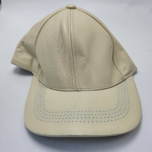 Leather Hat Cap Beige Adult Used 