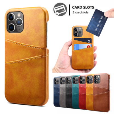 PU Leather Wallet Card PC Phone Case For iPhone 16 Pro 15 14 Pro Max Glass Film