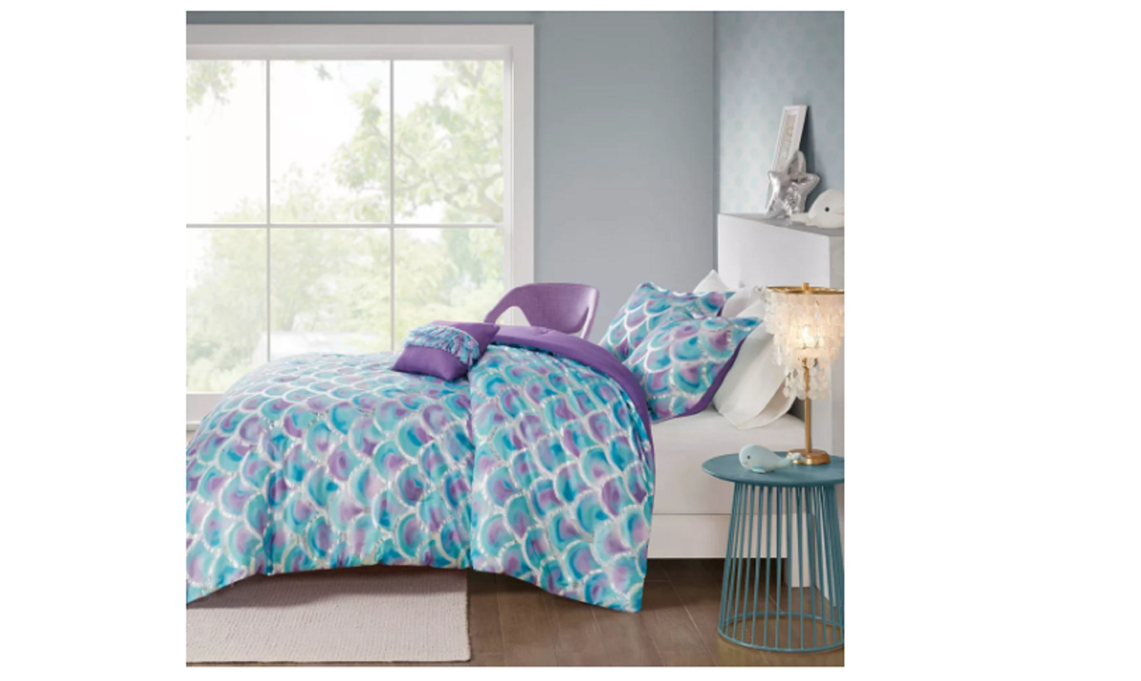 Mizone MZ100612 Daphne Metallic Printed Reversible Comforter Set Full