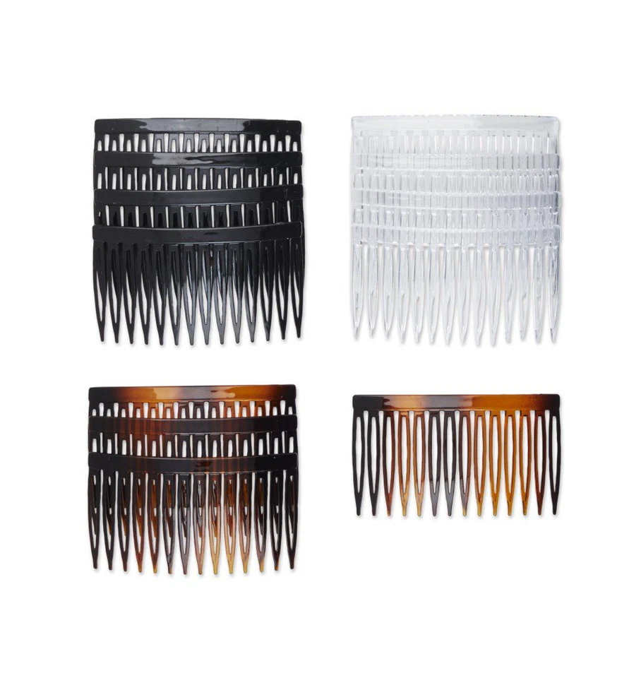 Scunci Plastic Side Hair Combs, Black, Clear, and Tortoise Shell, 12 Ct - Image 3 of 4