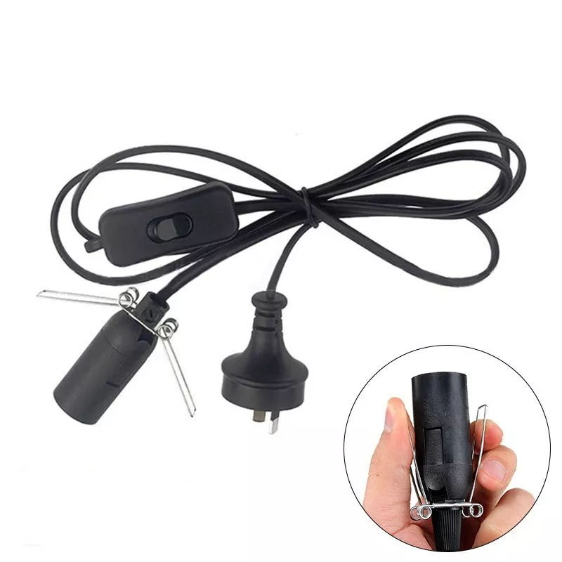 E14 Himalayan Salt Lamp Power Cord Dimmer ON OFF Button Blub Holder Socket
