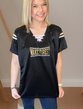 Knights Apparel Wake Forest Univ. Shirt Womens Black Mizzou Rhinestone XL