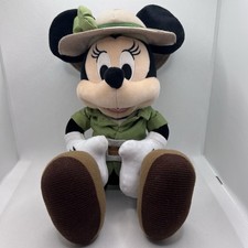 Disney Parks Animal Kingdom Safari Minnie Mouse Plush Green Outfit Preowned