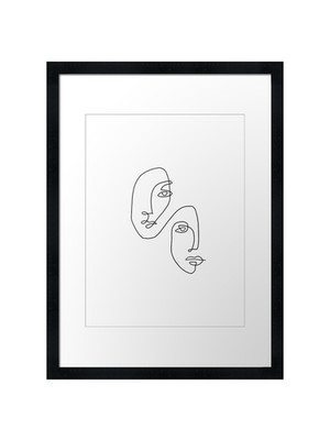 minimalistisches Gesichtsdesign gerahmtes Wandbild Poster Druck Bild