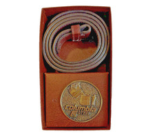 VTG Belt Buckle Made In USA Columbia Steel w/ Belt 37" x 1.5" New In Box