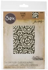 Sizzix Texture Fades Embossing Folder Lace By Tim Holtz