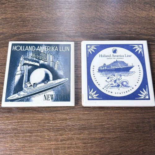 Holland America Line Coasters Set Cruise Ship Nieuw Statendam Cork Back