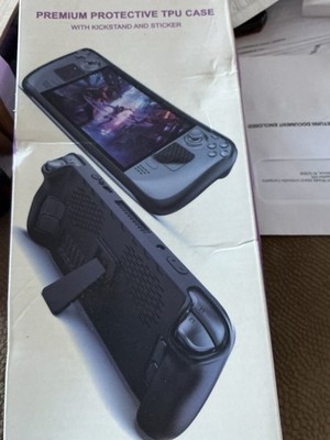 Steam Deck Premium Protective TPU Case With Kickstand AND STICKER BY JYS, NEW