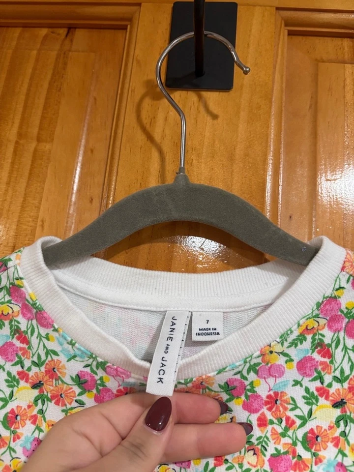 Sudadera Janie and Jack Niña Algodón Floral Terry Francés Talla 7 Foto 2 de 4