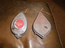 2 Vintage Chalk Line Reels / Plum Bobs Strait-Line & Miller Falls Made in USA!
