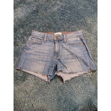 Paige Womens 24 Callie Denim Short Raw Hem Frayed Blue 100% Cotton USA Made