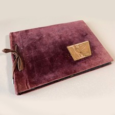 1960s USSR Military Photo Album • Copper Eagle Emblem Felt Cover Soviet Folk Art