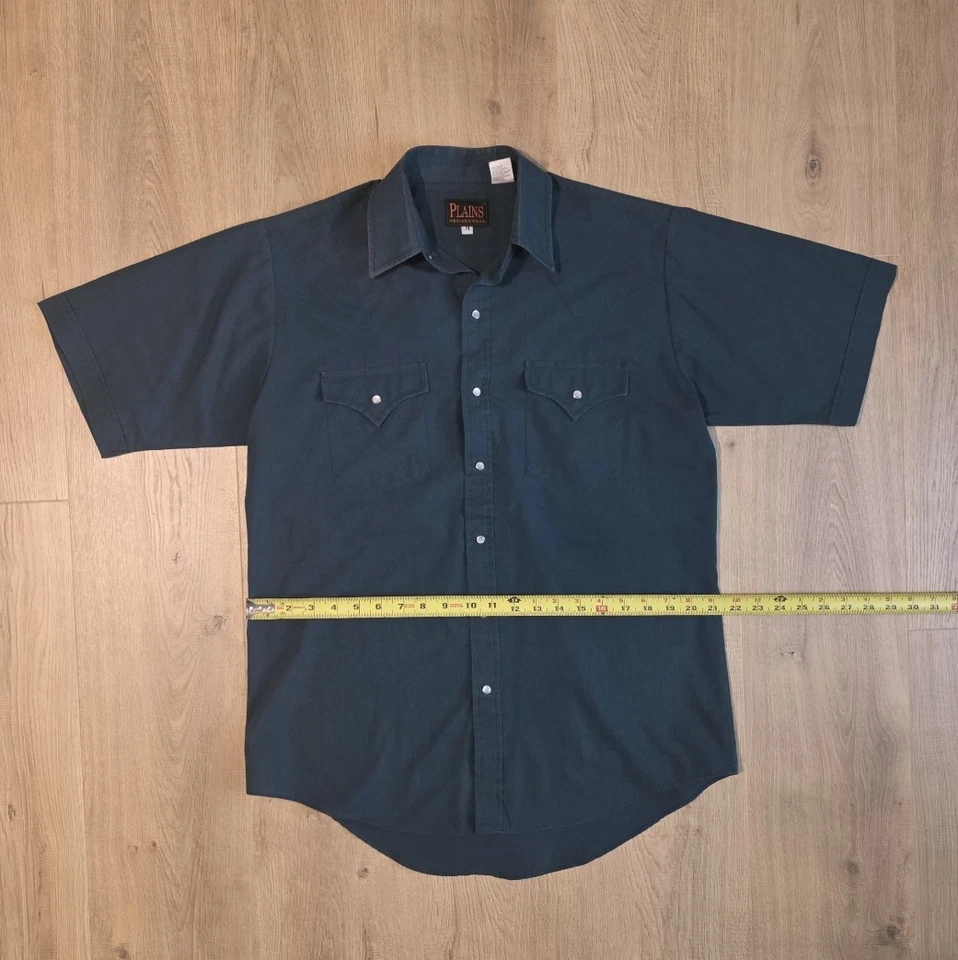 Camisa de hombre vintage Plains Western Wear/verde talla M Foto 2 de 4