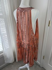 Soft Surroundings Women Sequin Beaded Sheer V...