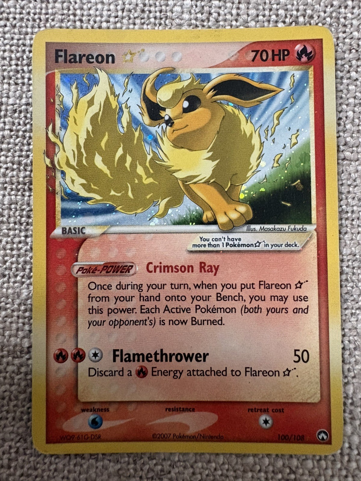 Flareon 100/108 - Gold Star EX Power Keepers Pokemon Card (Near Mint)