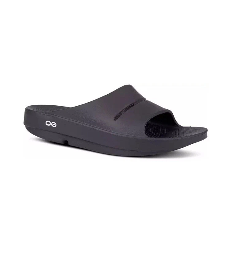 OOFOS Ooahh Recovery Slide Sandals Black Size W10 M8 NWT IN BAG