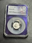 1947 D Roosevelt Silver Dime Graded NGC MS65 FT Full Torch Purple Core (Slab1358