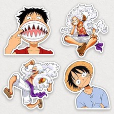 One Piece Luffy 4 INCHES Sticker Bundle Die Cut Premium Stickers Weatherproof