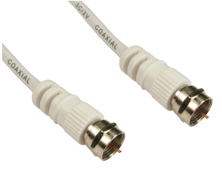 Cables Direct 10m Coaxial Cable with F Connectors - White