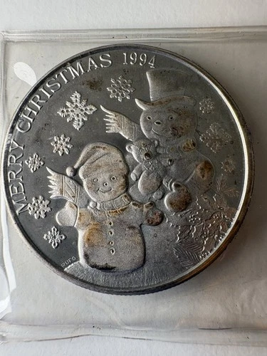 1994 Merry Christmas Peace on Earth Silver Round 1 oz .999 Fine Collectible Coin