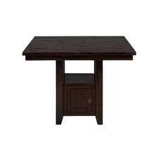 Kona Grove Distressed Rustic Solid Wood 48" Square Pub Table with Storage Base