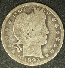 1892 Barber Quarter