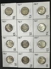 1967 CANADA 25 CENTS LOT (12 total) UNC