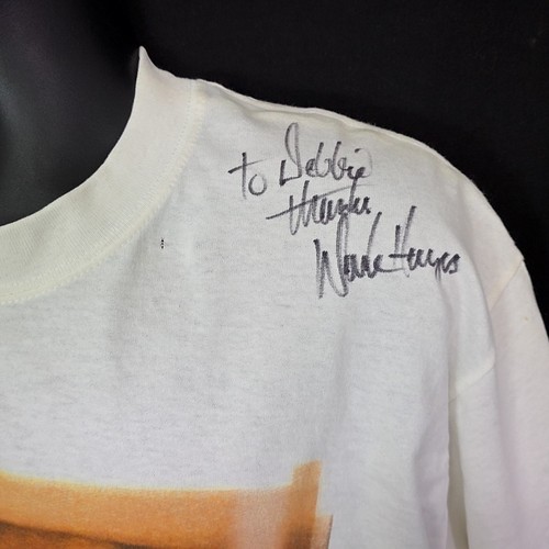 Vintage 2000 Wade Hayes Country Band White T Shirt Mens Sz L Signed - Picture 2 of 5