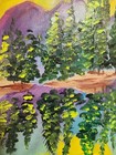 Original Abstract Forest Reflection Colorful  Wall Art Acrylic Canvas 11X14 — photo 3