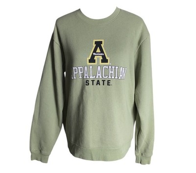 Appalachian State Mountaineers Crewneck Olive Green Sweatshirt Unisex Size Large
