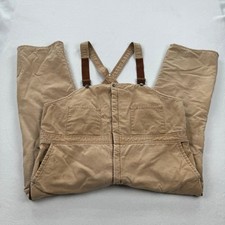 Vintage Walls Blizzard Pruf Overalls Sz XXL Brown Canvas Insulated Bibs USA 90s