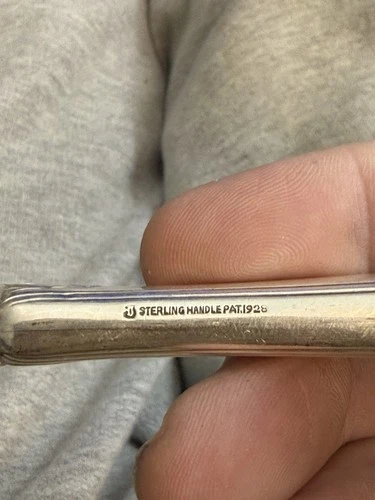 Vintage 1928 Sterling Silver Handle Dinner Knife 9.5” LOT OF 8 MONOGRAMED Towle