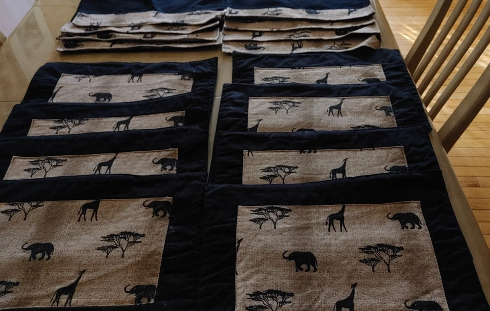 Lote de 8 manteles individuales de safari con 8 servilletas a juego - de Sudáfrica Foto 2 de 2