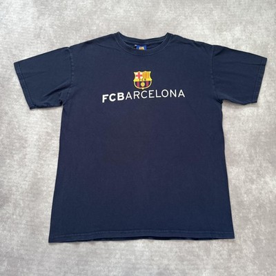 Vintage FC Barcelona Shirt Mens M La Liga Soccer FCB Crest Made Italy
