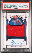 2023 Panini National Treasures Ausar Thompson Red Rookie Patch Auto /24 PSA 8